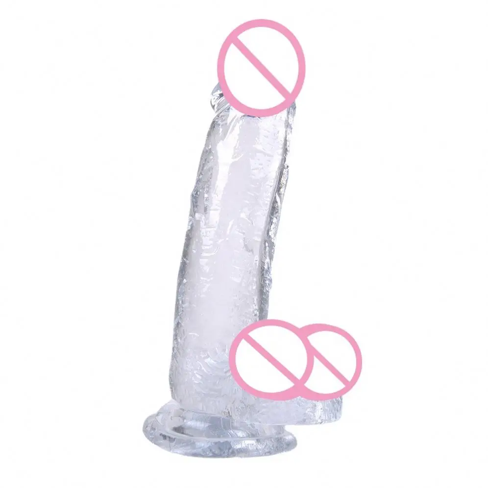 Factory Price Small Huge Different Sizes TPE Crystal Colorful Rubber Artificial Anal Penis Realistic Dildo For Woman