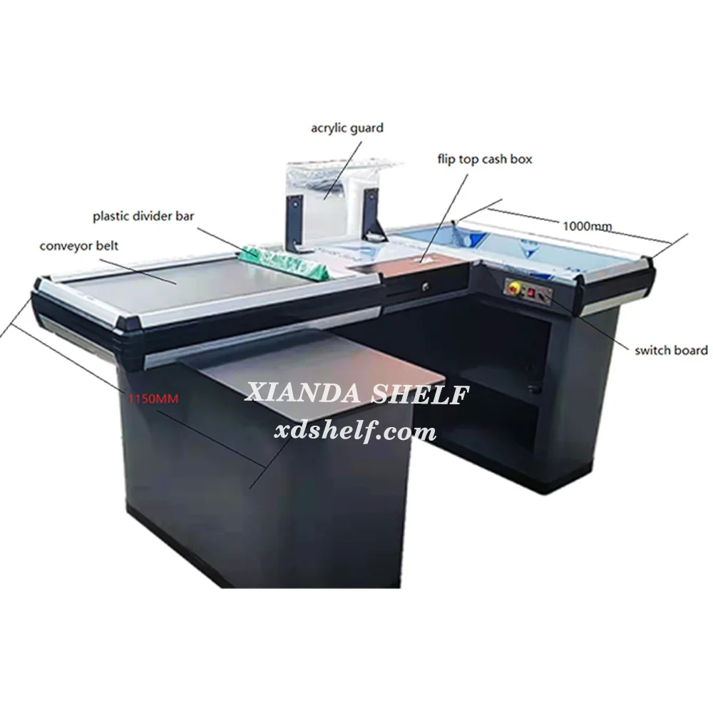Electronic Supermarket Cash Desk Counter Designs Cashier Table with Good Price
