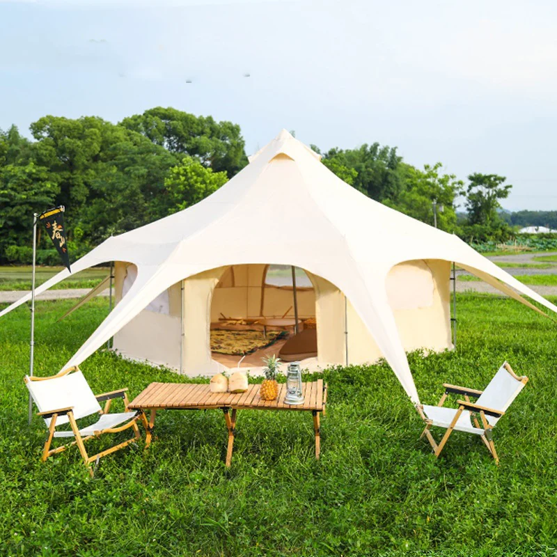 Luxury Mould-proof Waterproof 285gsm Cotton Canvas Bell Family Tent for Glamping