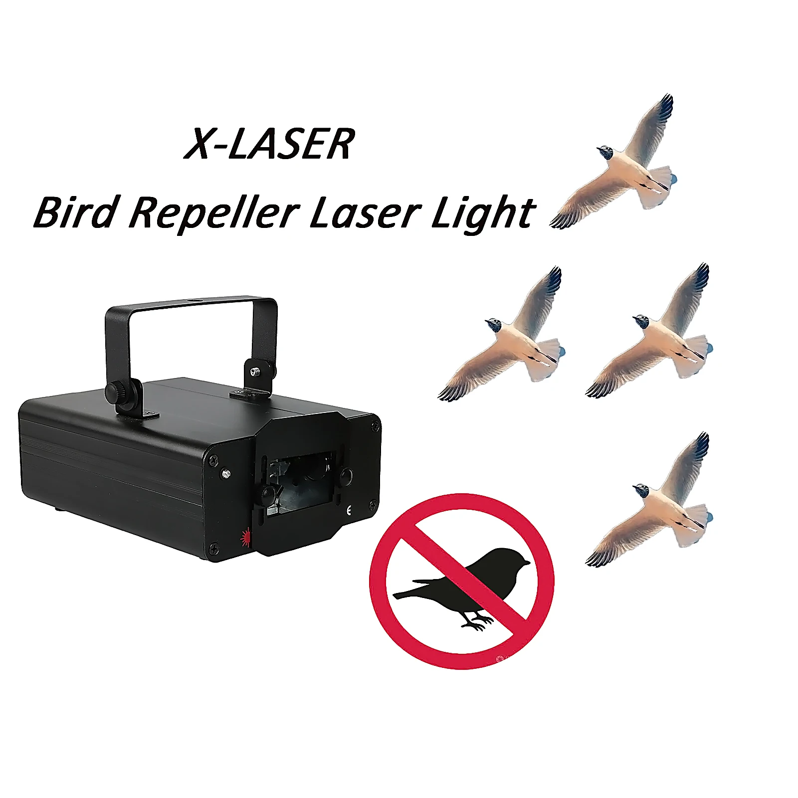 Direct sale 60 Degree Rotation Friendly Drive away Bird Waterproof Bird Scares Laser Lights for Indoor with RF Timer Remote