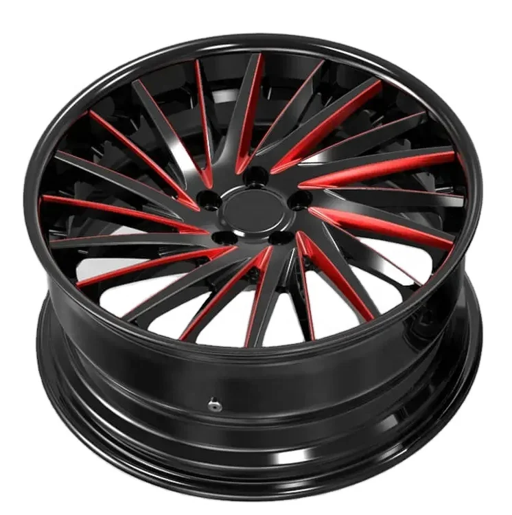 OEM New Design Red And Black Forge Alloy Rims 2 Piece Wheels 20 Inch 5x114.3