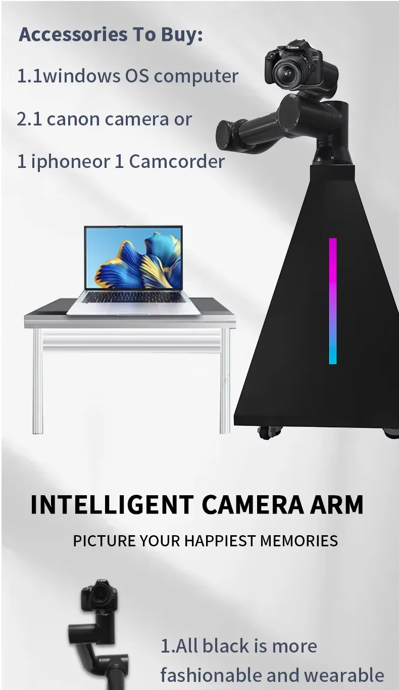 2025 Hot Sale Wedding Party 6 Axis Robot Arm Price Selfie Video Free Accessories Small Size Robot Arm 300Mm Arm Length