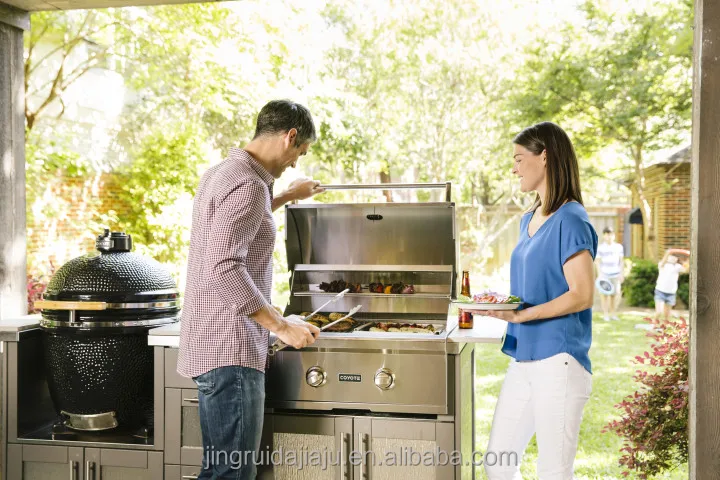 outdoor bbq furniture  green egg modular outdoor kitchen cabinet 304 316 stainless steel with pizza oven outdoor kitchen