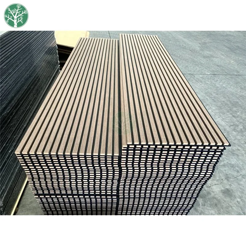 Eco Friendly natural acoustic slat wall panels mdf acoustic panel wooden veneer wood panel For Interior wall and ceiling