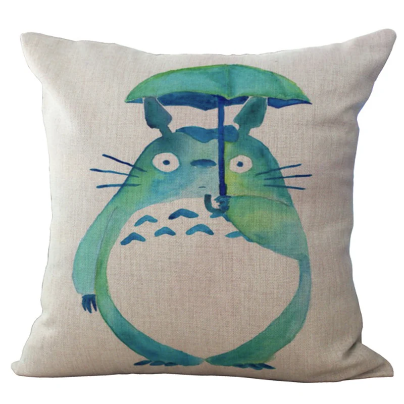 
Digital Printing Totoro Anime Japan Manga Throw Pillows Covers Square Linen Cushion Cover for Sofa 