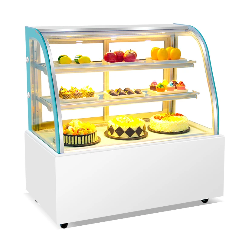 
Cake Store Refrigeration Glass Display Showcase Commercial Keep Fresh Equipment Supermarket Drink Fridge Cake Display Chiller 