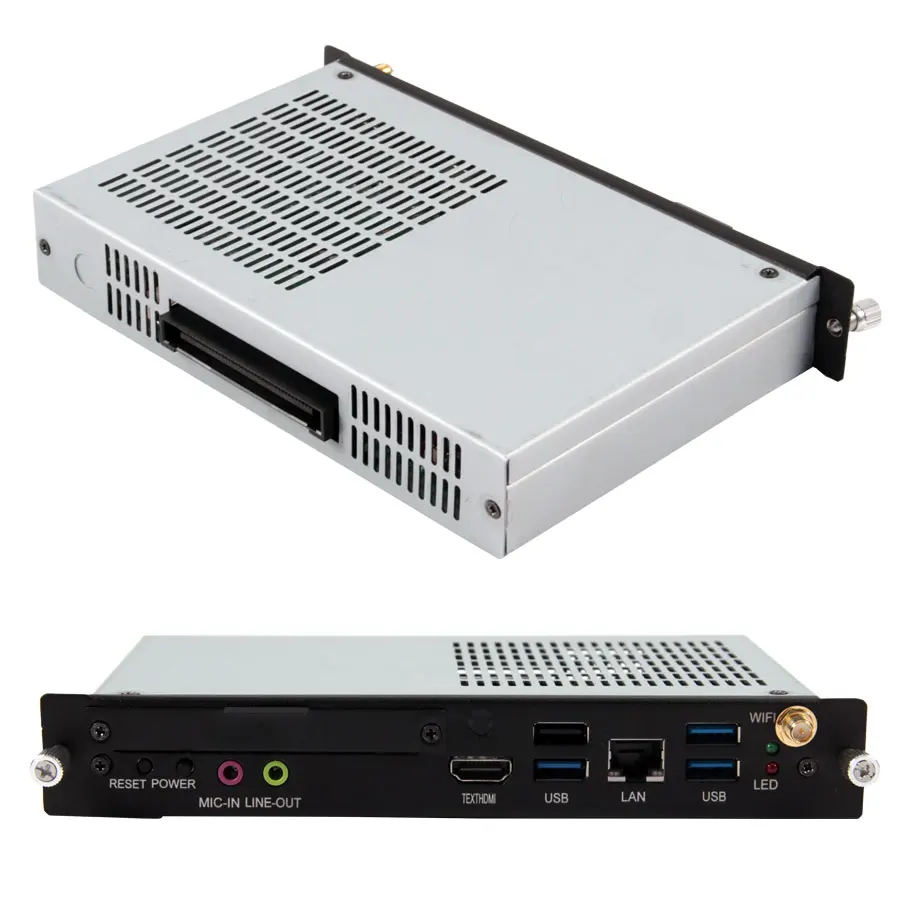 Zeroone DC 12-19V Цифровая вывеска 4K OPS PC M121 Поддержка Intel Skylake-U Core 6360U CPU OEM