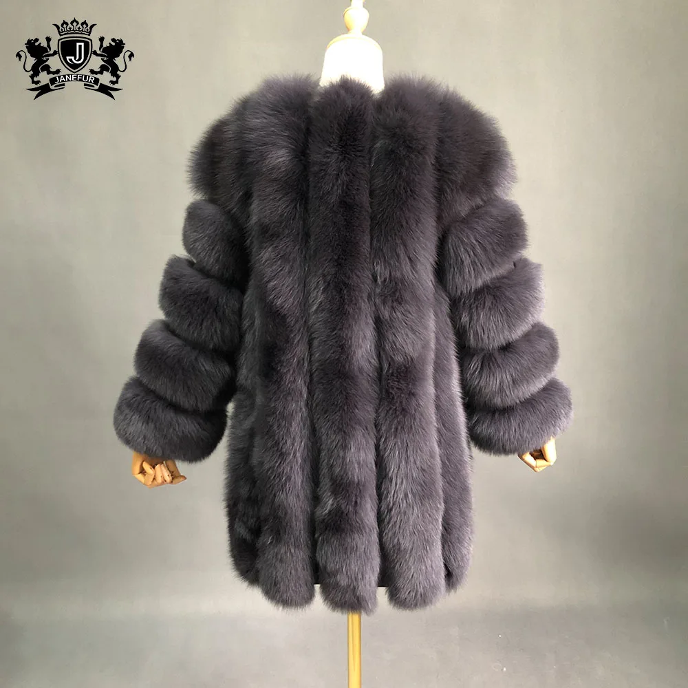 2021 New Design Wholesale Long Fur Coat Women Warm Winter Furry Overcoat High Quality Lady Fur Coat