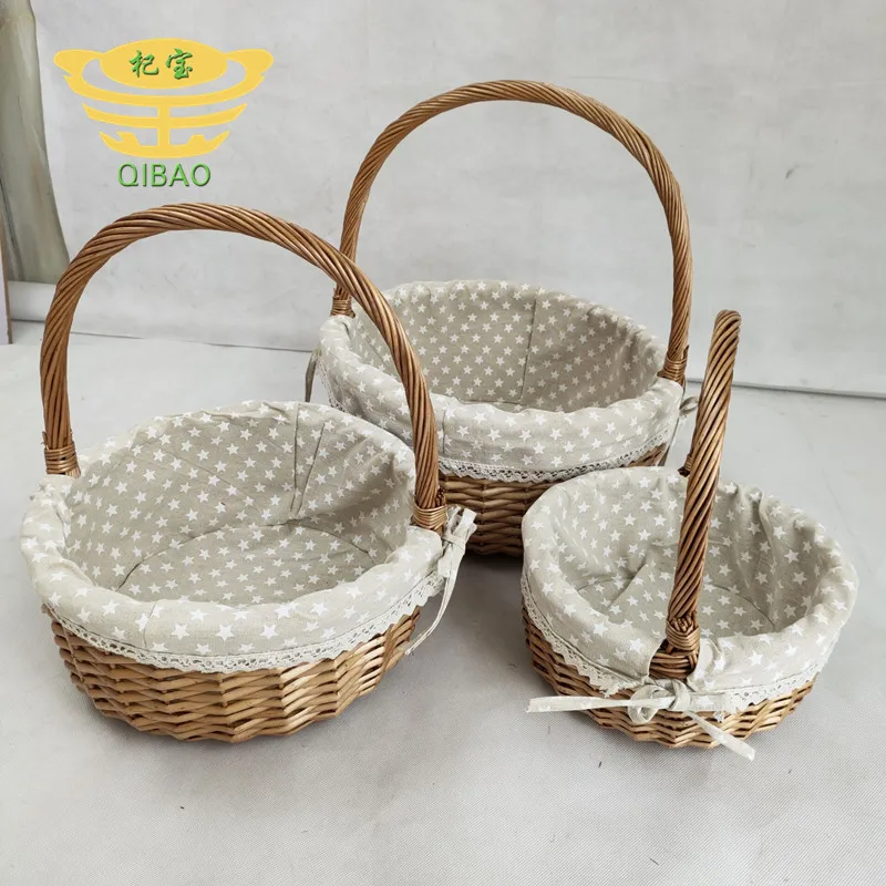 Portable storage basket handmade outdoor picnic basket with hand gift woven basket