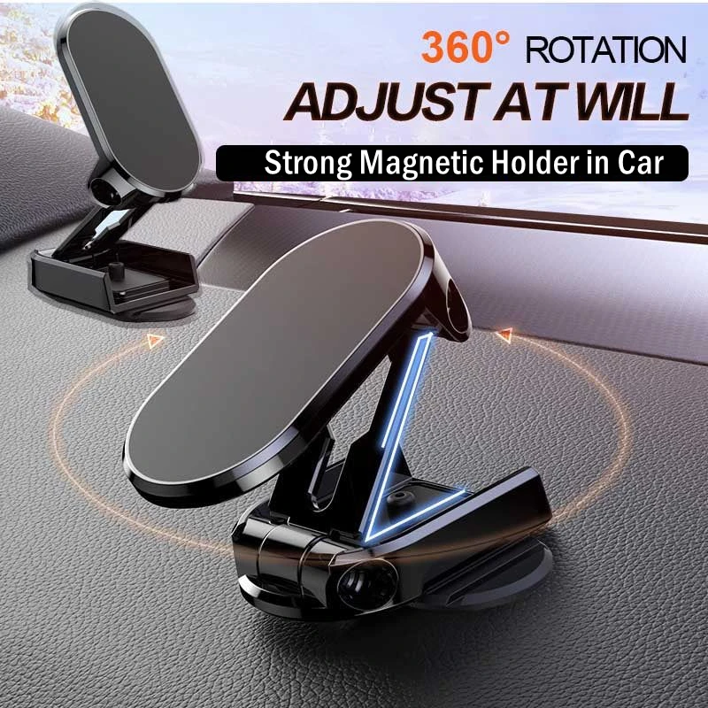 Laudtec Foldable Magnetic Phone Holder in Car GPS Air Vent Mount Magnet CellPhone Stand Portable Car Mobile Support for iPhone