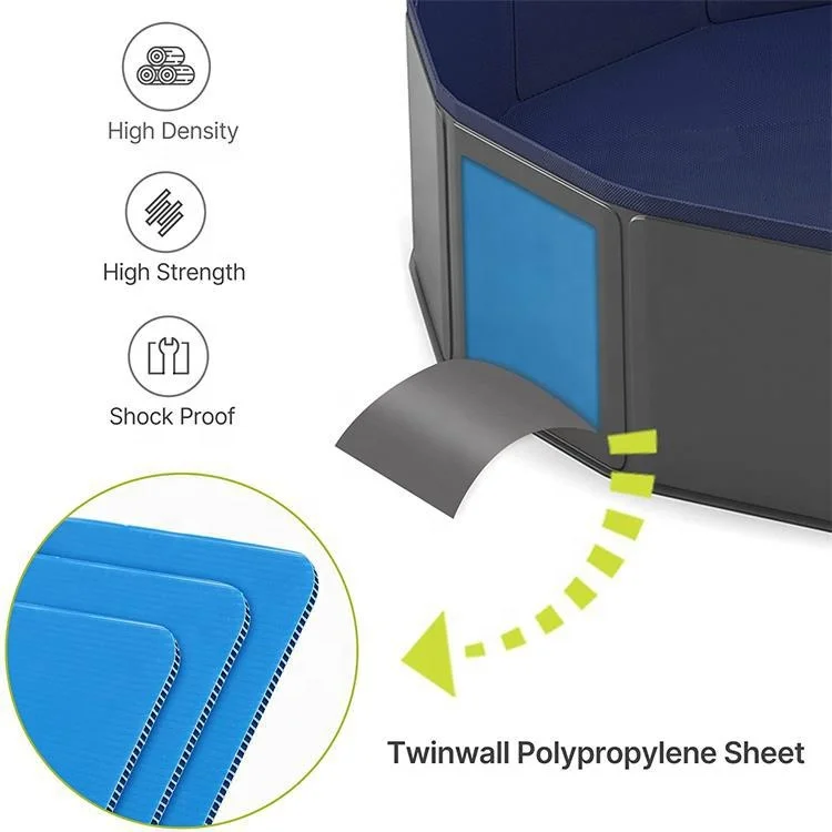 Nibao Foldable Dog Pool for Large Dogs, Portable Hard Plastic PVC Pet Bathing Tub, Outdoor Collapsible Swimming Pool for Pets