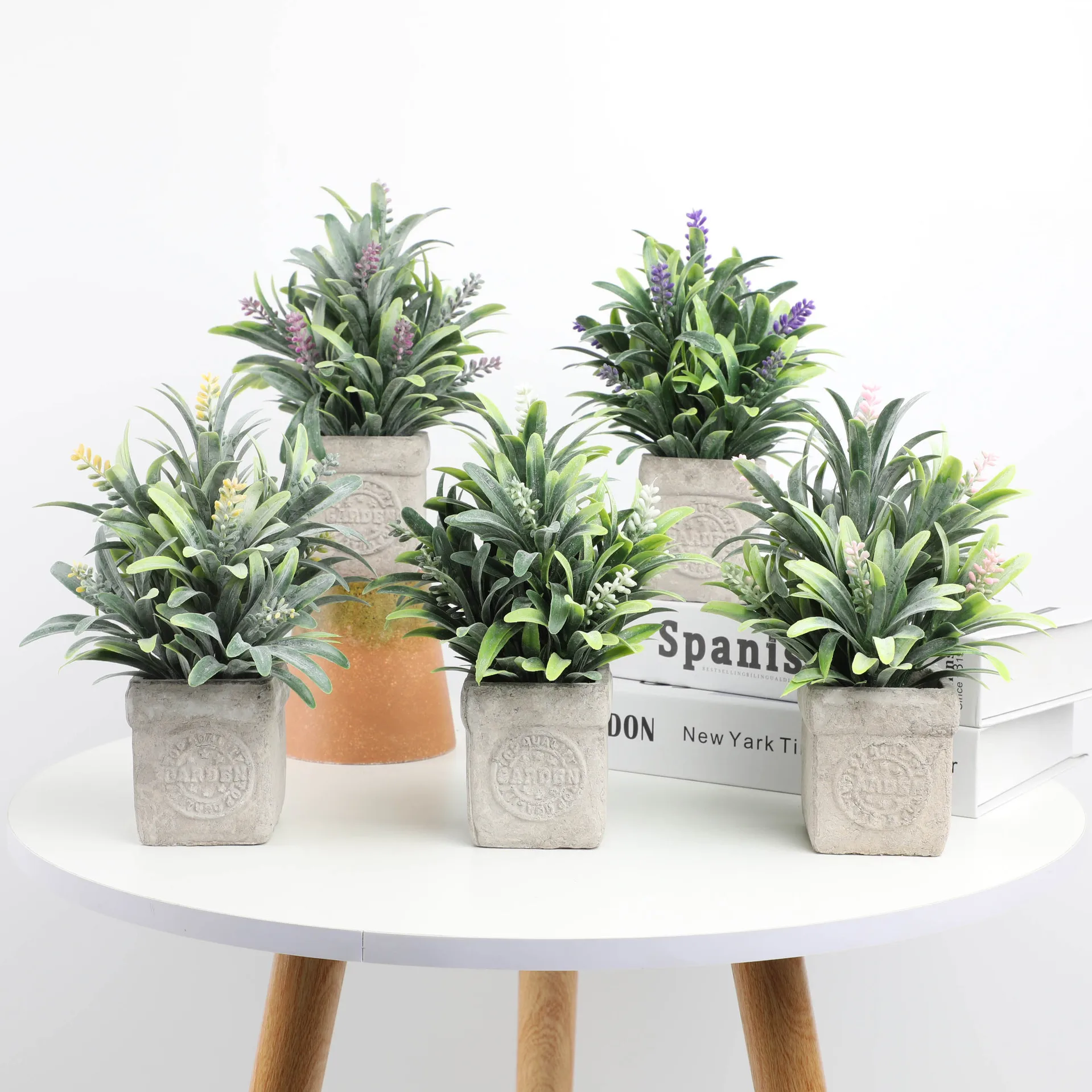 Wholesale Simulation Potting Home Decorative Little Pine Tree Plastic Bonsai Indoor Green Plant Decoration