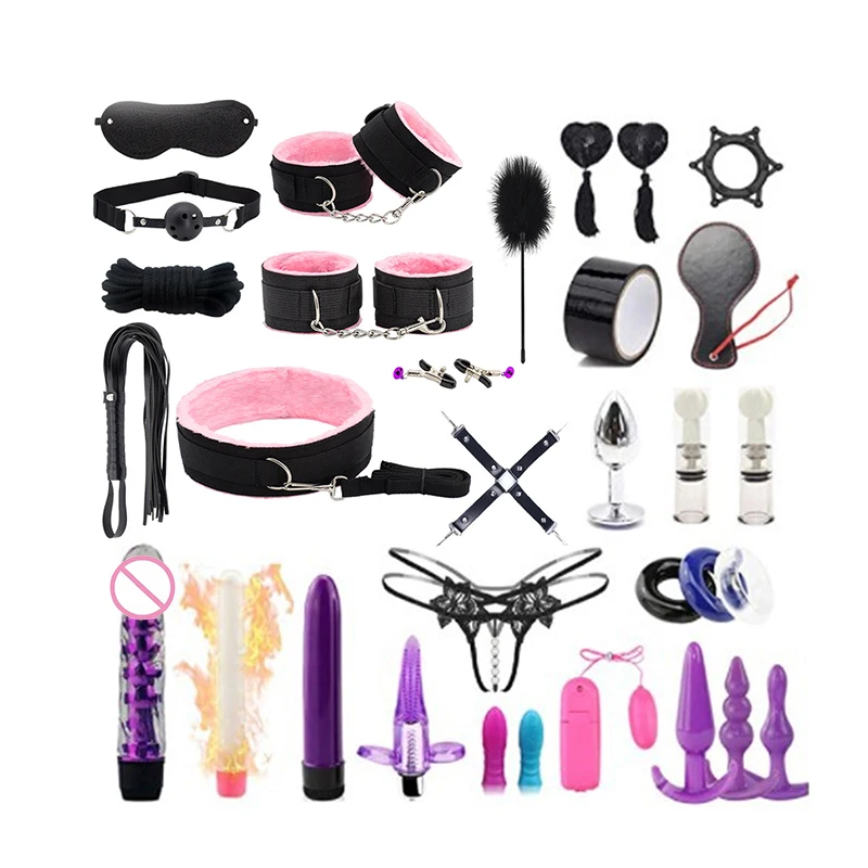 Japanese Bondage Restraint Set 31 Pcs BDSM Kit Neck Handcuffs Bondage Lingerie SM Sex Toys For Women And Men