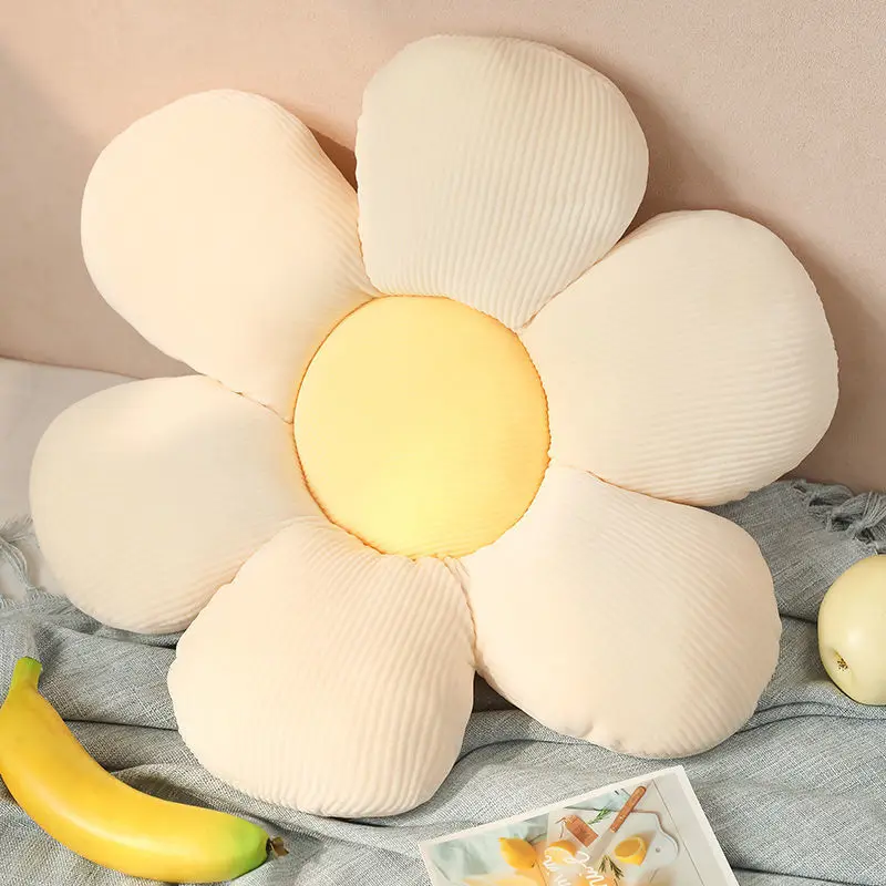 Beautiful Flower Pillow Stuffed Stretch Velvet PP Cotton Filling Tatami Petal Cushion for Office Car