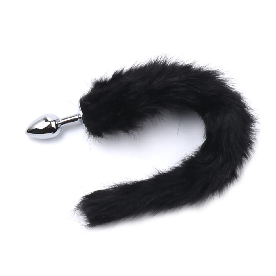 Anal Massager Toys for Women Long Fox Tail with Faux Fur Cosplay Role Play Metal Butt Plug Juguetes Sexuales Anal