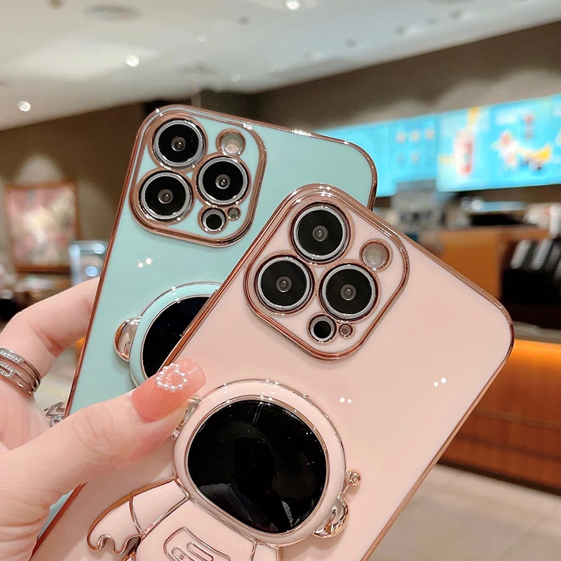 Чехол для телефона Laudtec с 3D астронавтом iPhone 14 13 12 11 Pro Max XS XR складной держатель-подставка