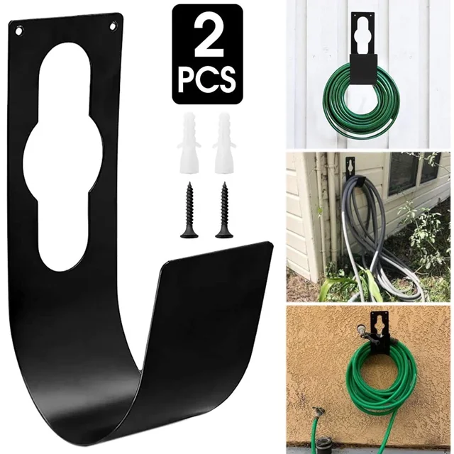 Hose Holder Heavy Duty Hanger Steel Wall Mount Durable and Rust-Free