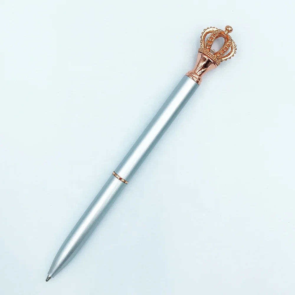 Best Selling Personalised Metal King Queen Crown Top Ball  Pen For Lady