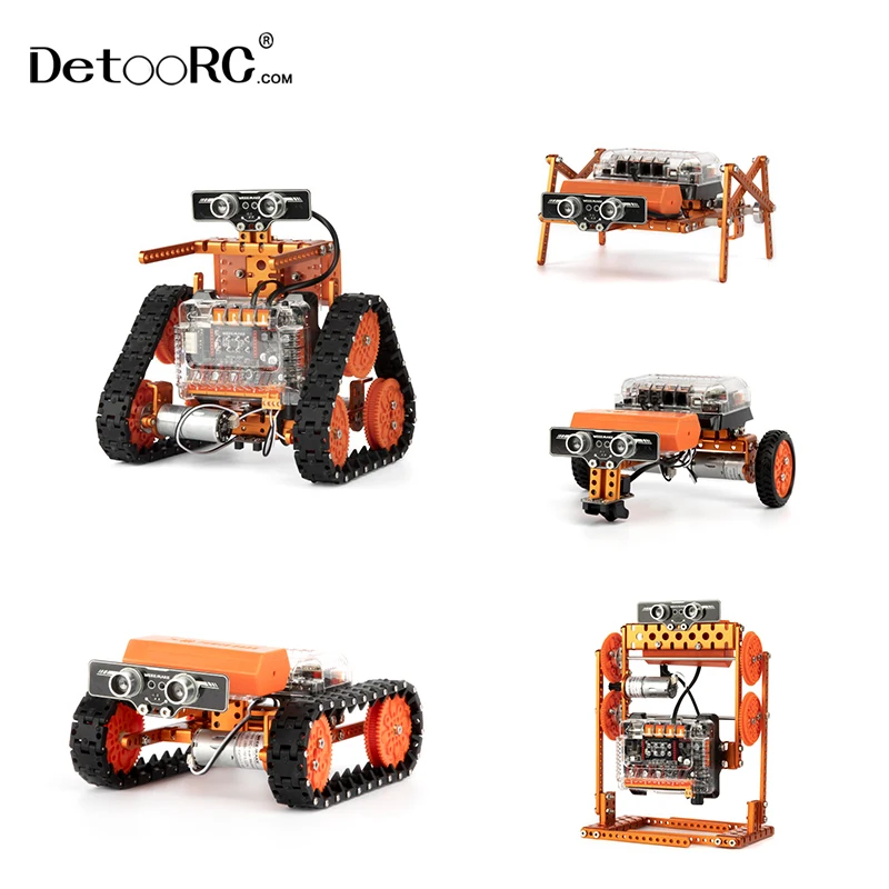 Detoo DIY STEM engineering technology robot toys 6in1 educational APP programming control 6in1 hand gestures