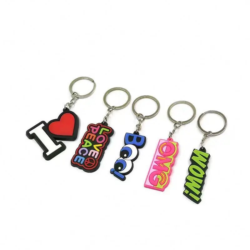 Custom Moon Stars Soft Rubber Pvc Keychain Cheap Custom 2D 3D Pvc Rubber Keychains Key Ring For Business Gifts