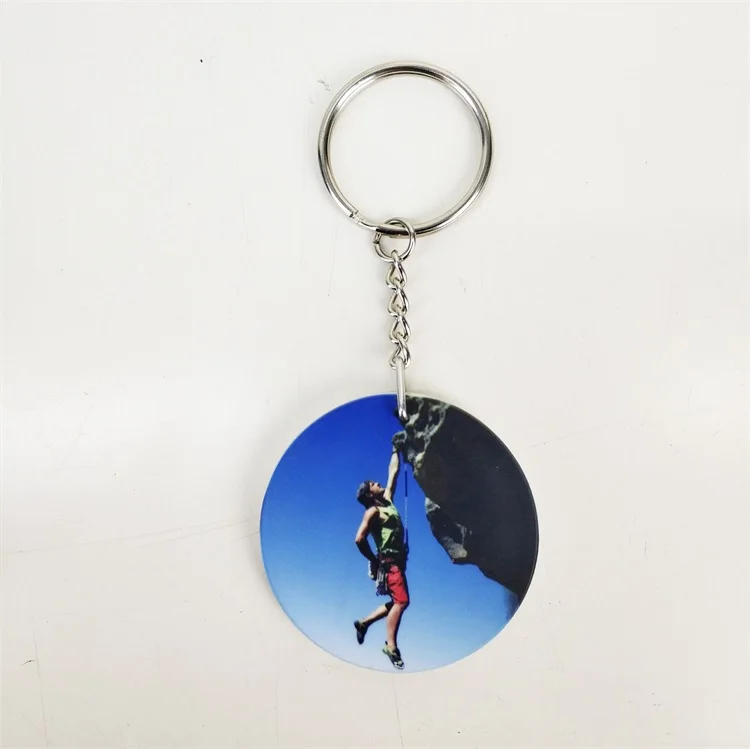round shape Factory Price Blank Sublimation Keychain Polymer Plastic Keychain