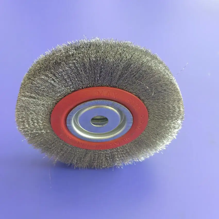 Long Life 6 Inch OD Crimped Wire Stainless Steel Wire Polishing Brush Wheels