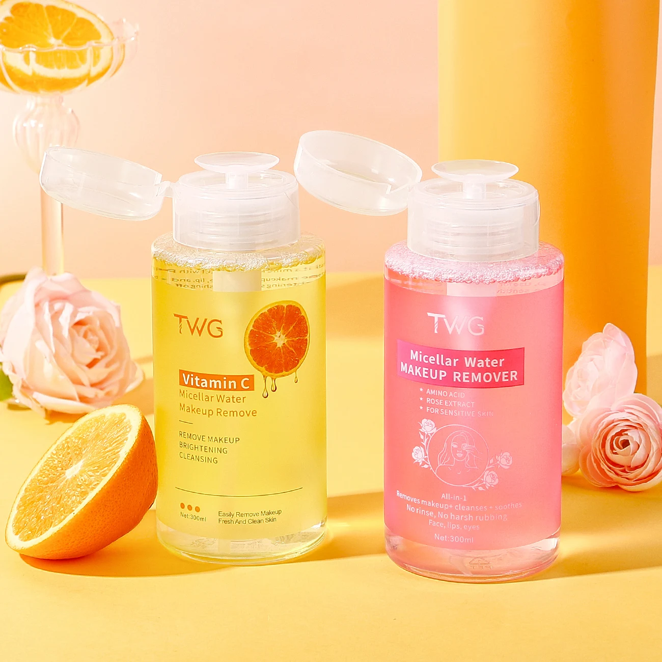 TWG Private Label Makeup Remover Water With Pump Head Facial Cleanser Facial Wash Remove Makeup All In One Micellar Water