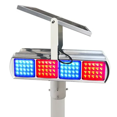 Solar warning strobe light traffic safety road block road construction light double-sided LED signal strobe light