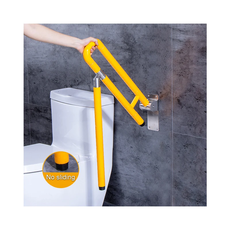 U shaped collapsible portable folding metal stainless steel bathroom toilet handrail for elderly