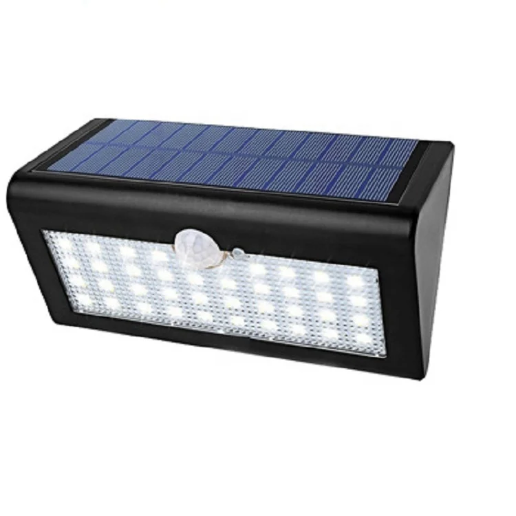 38 LED solar court yart light outdoor PIR infrared sensor light black switch solar street lighting warm/cold white lamp 3 modes