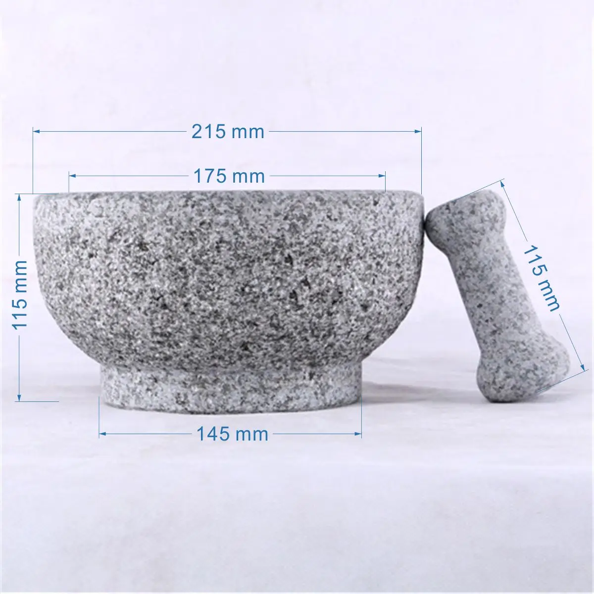 Natural stone mortar and pestle set for Kitchen large granite giant Molcajete Guacamole Avocado