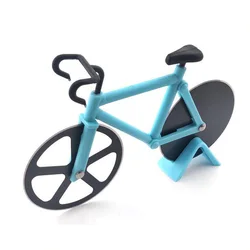 Dropshipping Kitchen Gadget  Dual Cutting Wheels Stainless Steel Bicycle Bike Slicer Wheel Pizza Cutter