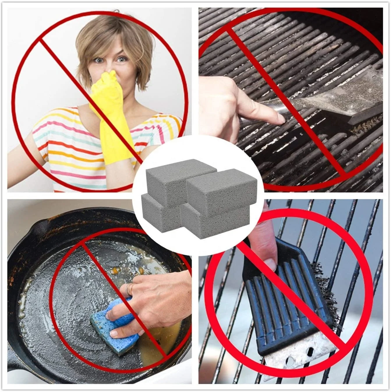 Durable Barbecue Support Grilling Net Cleaner Heat Resistant Oven Grill Mesh Cleaning Block Brick Bbq Grill Cleaning Stone Tools
