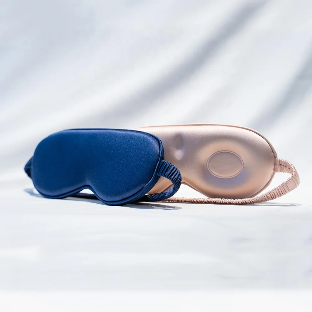 Custom Logo Soft 3D Satin Silk Fabric Eyelash Sleep Mask Contour Lash Sleeping Mask Blindfold Eye Mask