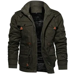 Mens Pilot Jacket Winter Fleece Jackets Warm Thicken Outerwear Plus Size plain varsity jacket