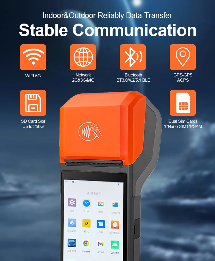Android 13 4G Enregistreuse Loyalty Card Pos Machine Touch Screen Android Bus Ticket Printer Pos Terminal R330 Pro