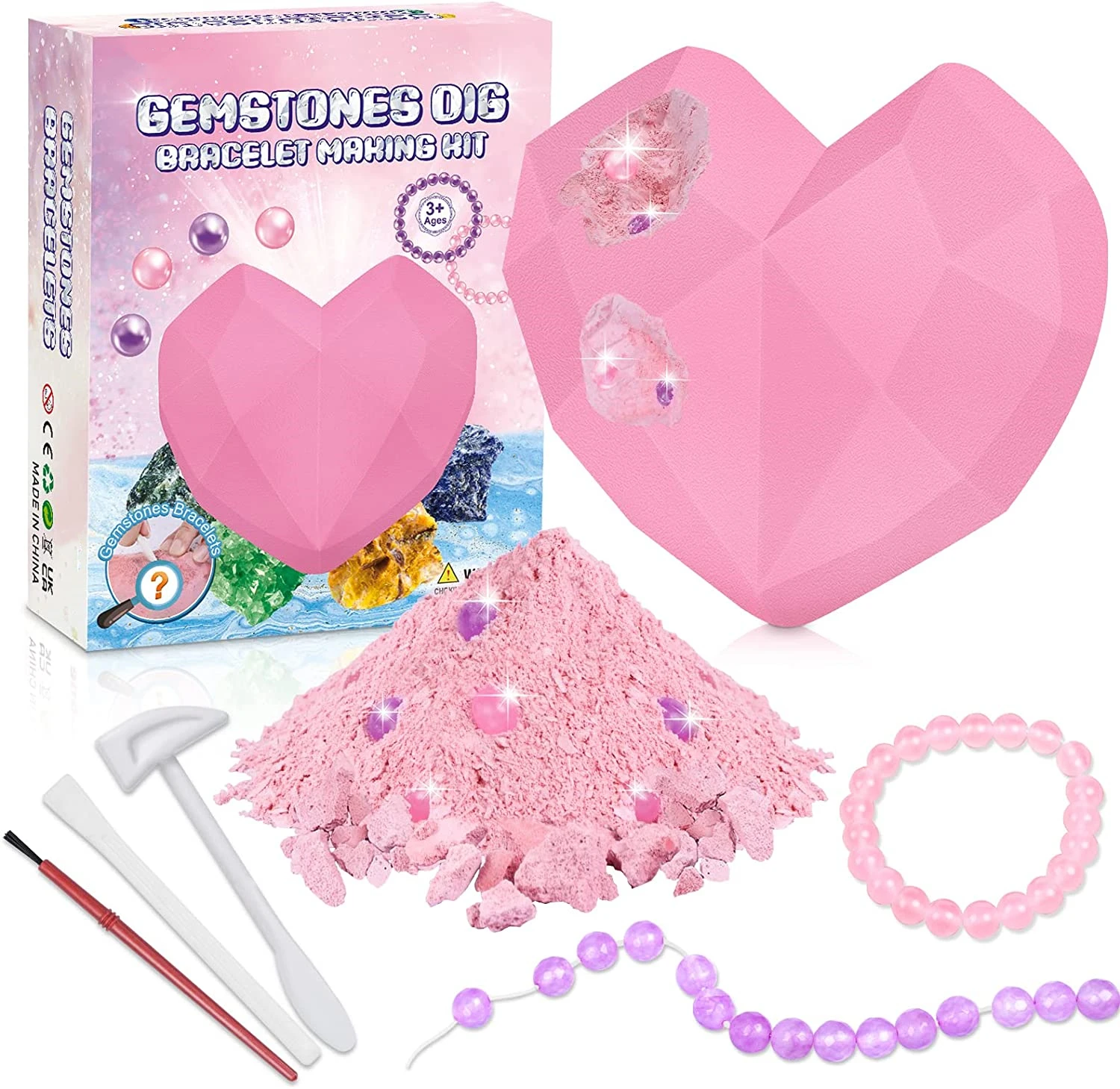 Real Gemstones Children Archaeological Excavation Dig a Dozen Gem Digging Kit Set Science Toy Mining for Kid Gift Gem Dig Kit