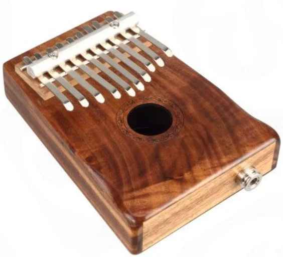 Walter Premium hot sale on line solid KOA wood with pick up thumb piano EQ sensor 10 keys Kalimba