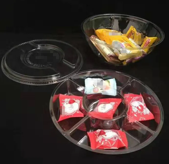 Custom transparent clear plastic fruit insert tray salad bowl  blister packaging tray with dividers