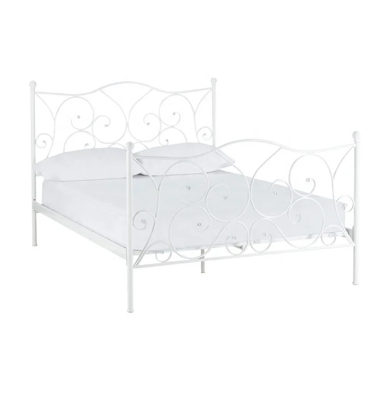 
Latest Bedroom Furniture Luxury Bed Design Portable Iron Frame Bed Price 