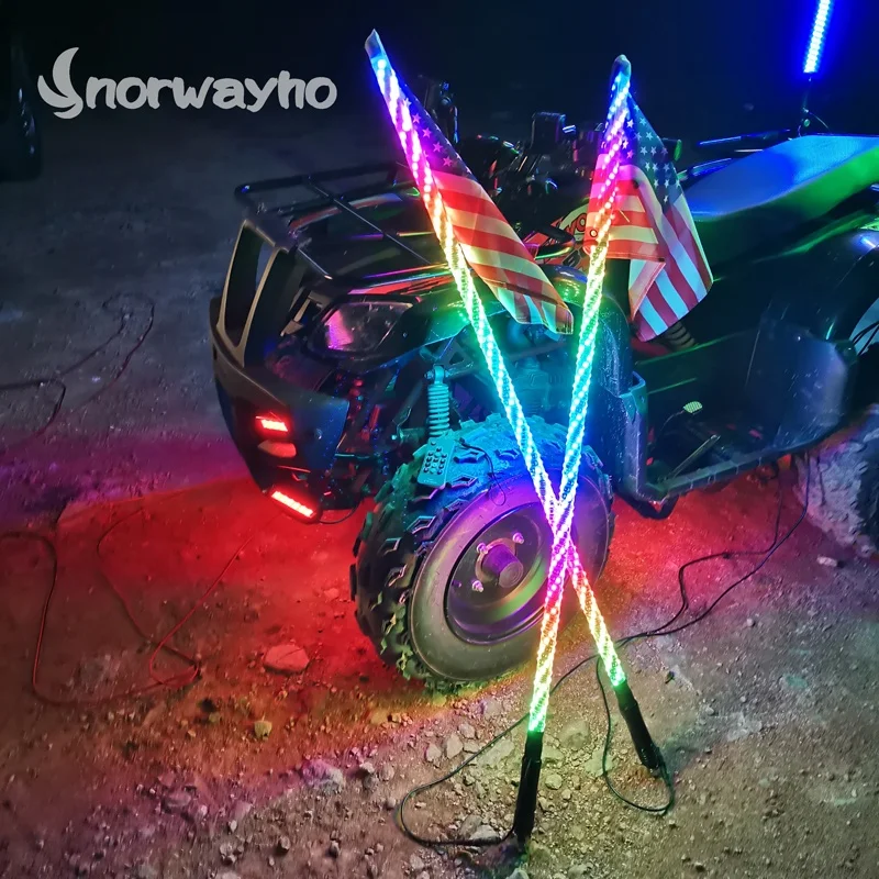 Can am Whip Antenna Remote Control Quick Light Safety Flag for RZR ATV Sprial Dance Buggy LED Whip Lights