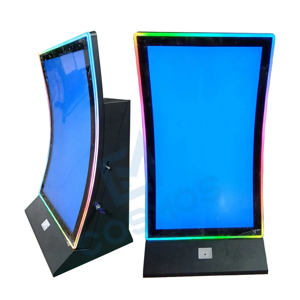 Popular game board option 32 inch vertical C curved touch screen coin operated bartop skill game machine cabinet