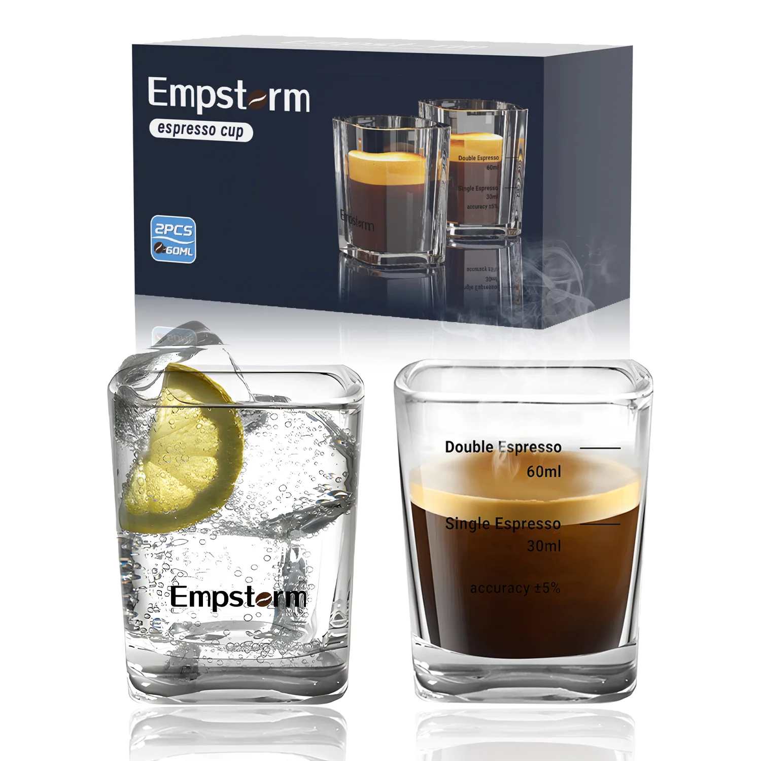 Empstorm high quality food safety cappuccino latte cups double wall heat resistant espresso cups for household use