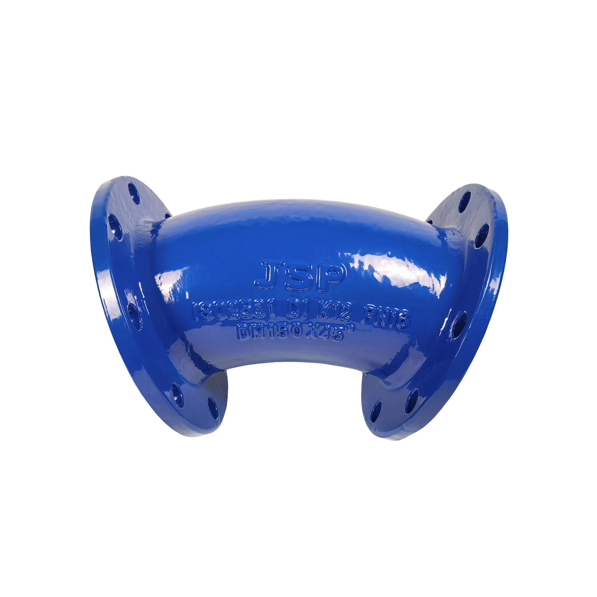 JSP Flanged Fittings Ductile Iron Pipe Fittings DI Ductile Cast Iron Pipe Fittings Double Flanged 90 Degree  Bend  Elbow