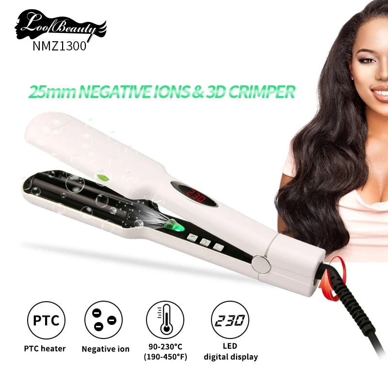 Straight hair curling dual-use artifact curling stick LCD display five-tube wave curling straight plate clip home