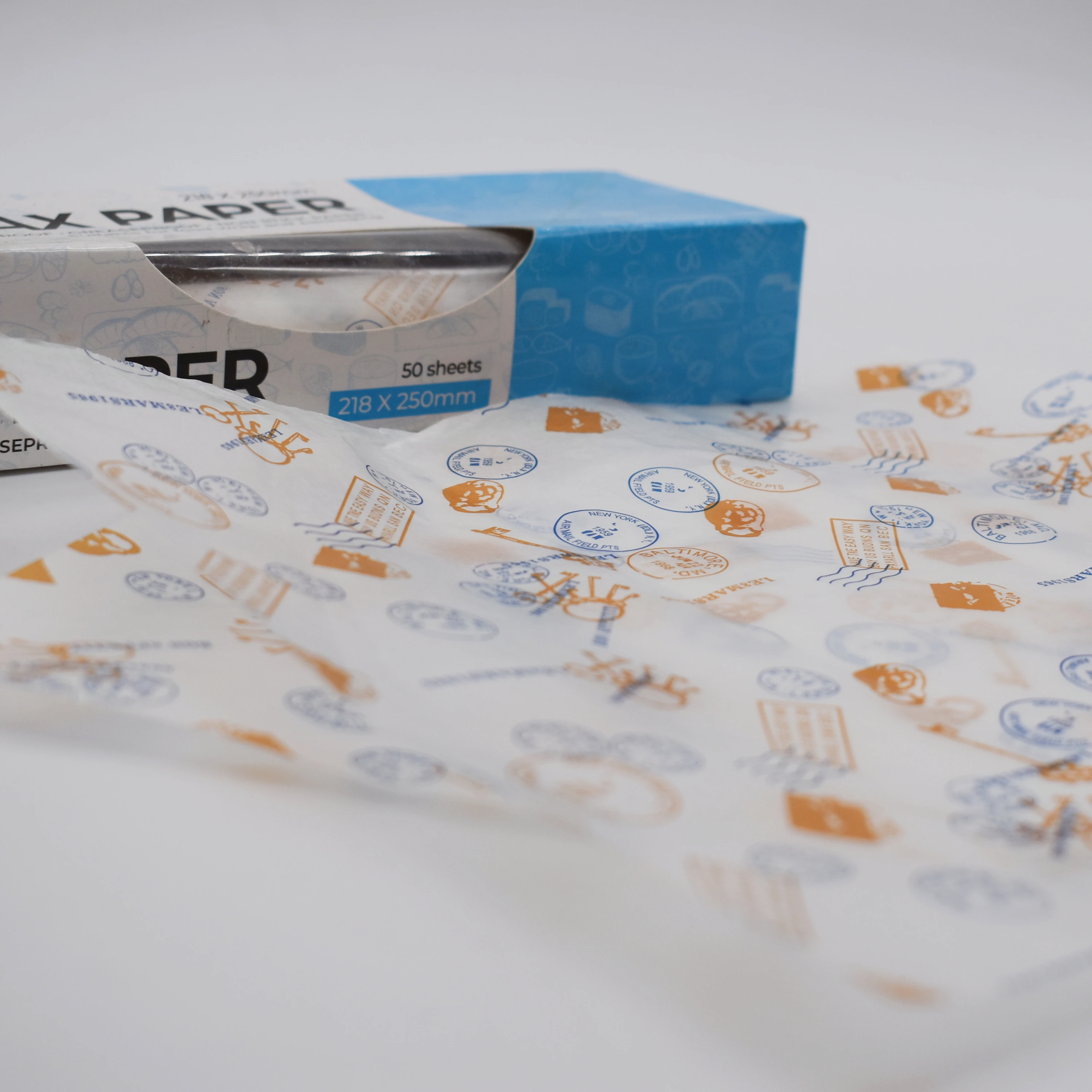 Food Grade colored Greaseproof Papers Oil-proof Wrapping Wax Wrap Paper For food BBQ Sandwich Hamburgers