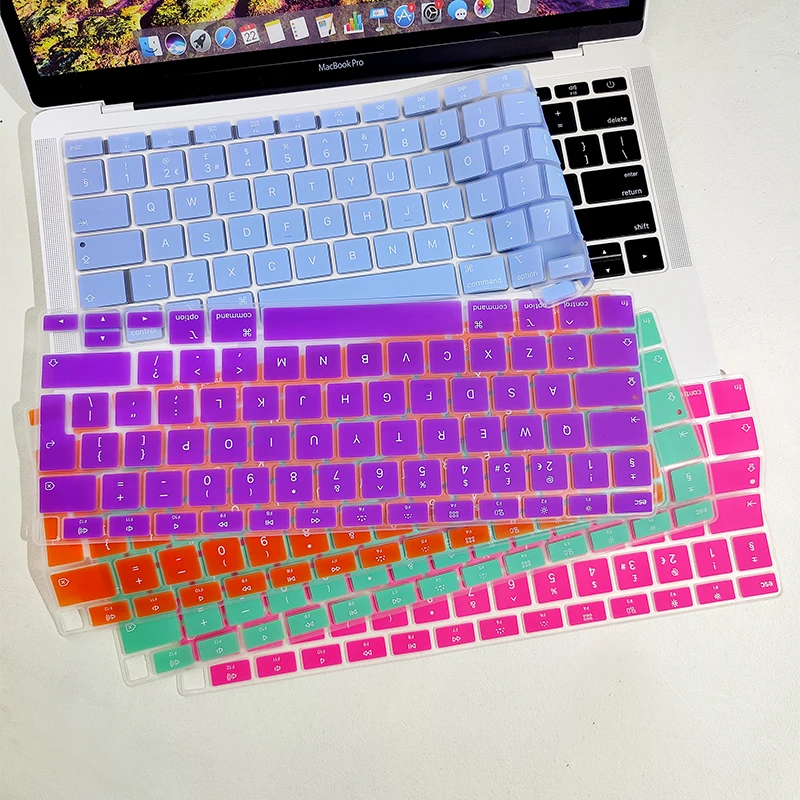 Водонепроницаемый чехол для клавиатуры ноутбука Apple MacBook 11 12 13 14 15 16 дюймов силиконовая