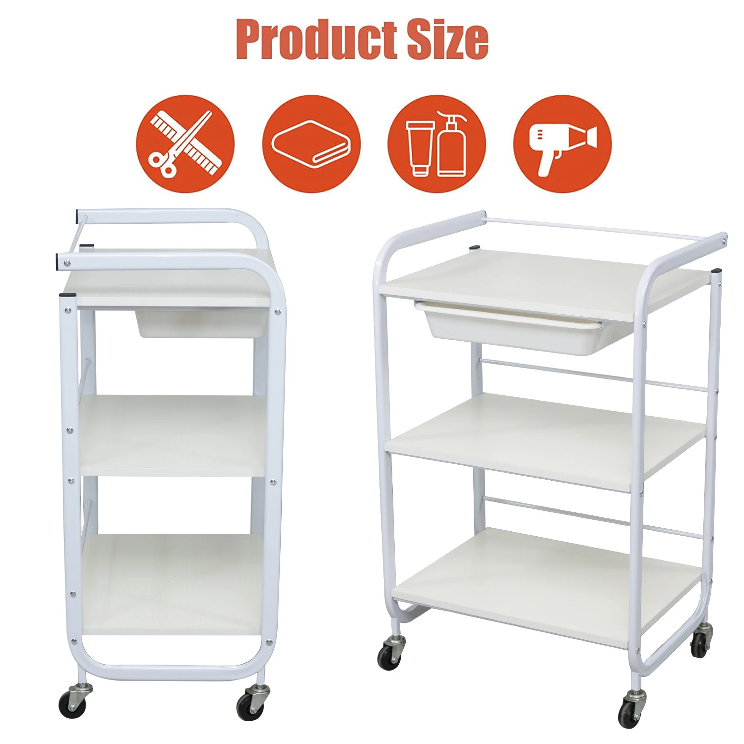 aimeigao  cheaper Glass beauty trolley. the tray is glass and the framework is iron . very durable salon trolley R-216B