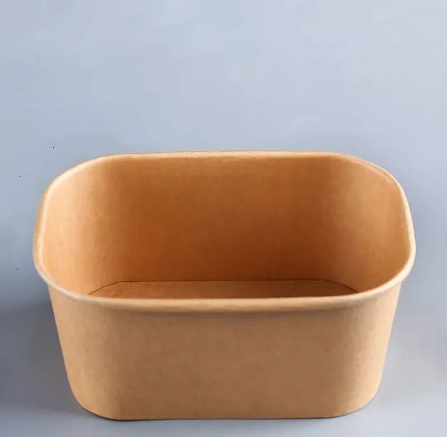 Custom disposable container take away lunch packing paper box for fast food grade paper packaging box container