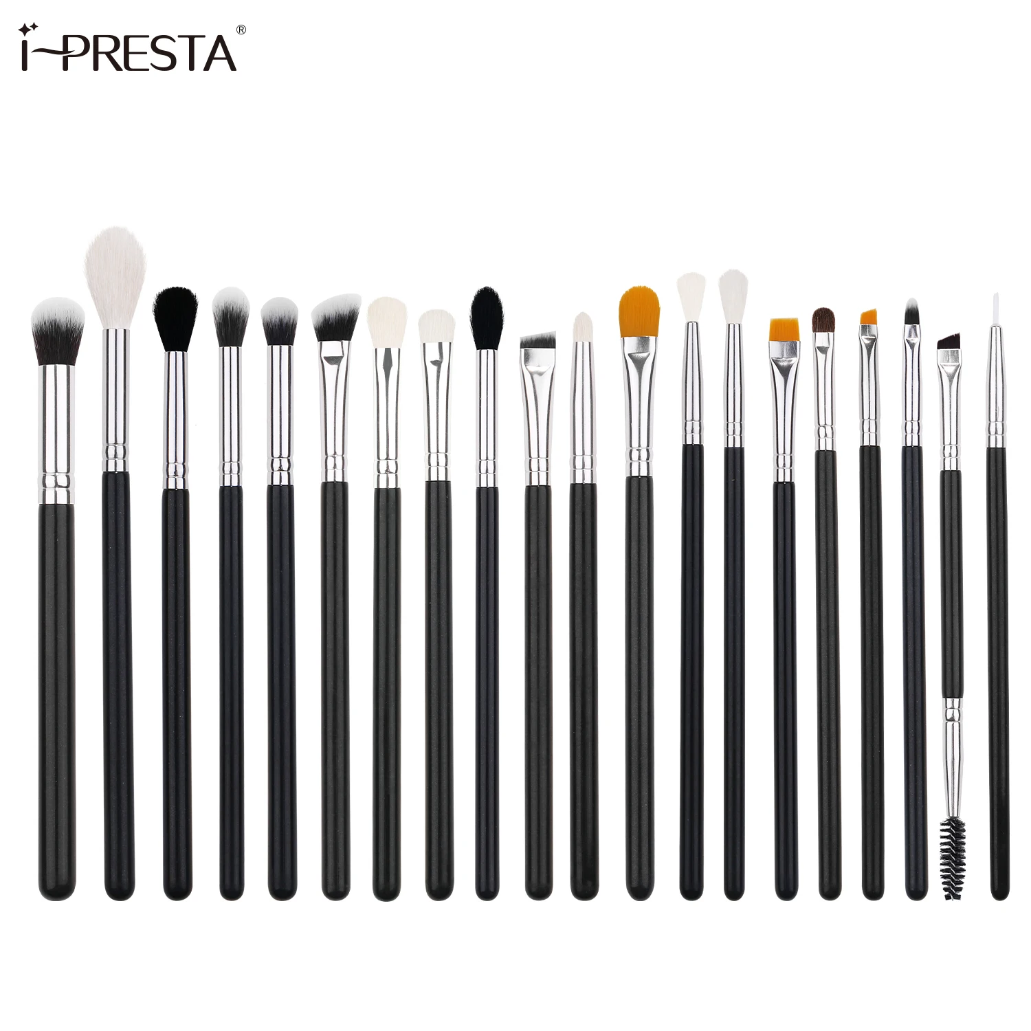 IPRESTA beauty supplier natural hair makeup brushes 20 pcs goat hair makeup brush set blenders cosmetic makeup Natural
